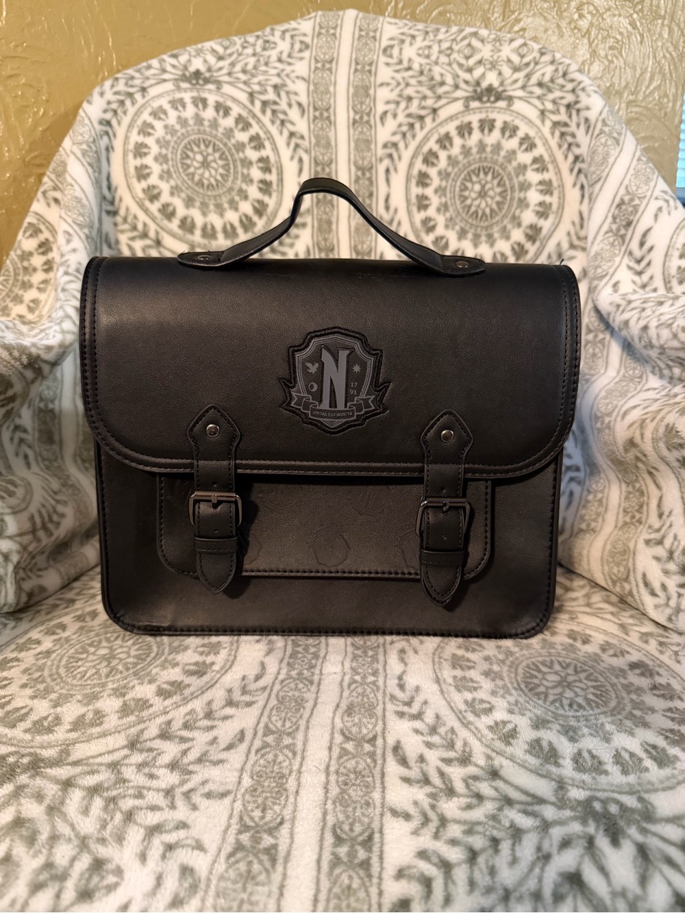 Officially Licensed Wednesday Nevermore Vegan Leather Satchel